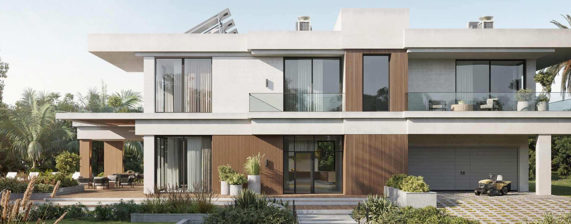 Villa mit Türen aus Aluminium
