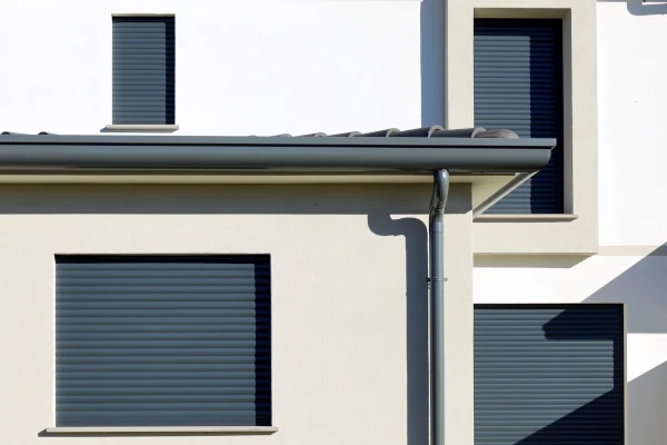 Fenster mit geschlossenen Rollläden